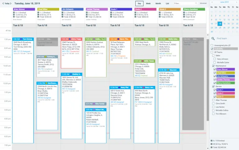 ServiceBridge Scheduling Calendar